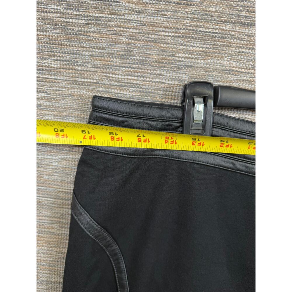 Chico’s Straight Pencil Skirt Womens 2.5 US 14 Black Faux Leather Trim Stretch - Picture 8 of 9